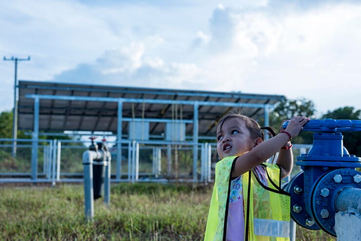 EcoVoice volunteers install clean water systems using solar power