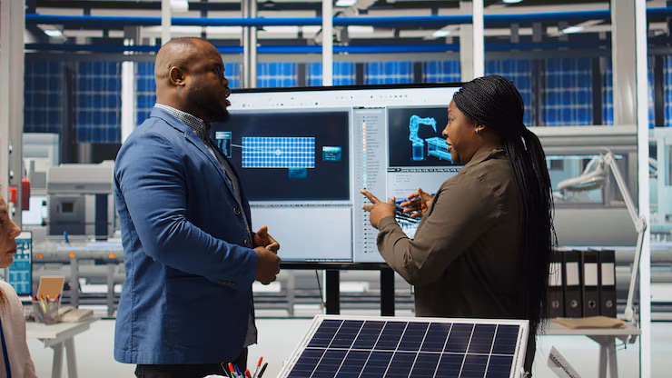 Solar panel installation training session